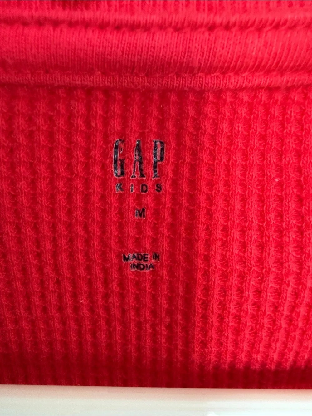 GAP Red Long Sleeve Thermal Tee